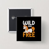 Reitgeschenk | Wild und frei Button (Vorne & Hinten)