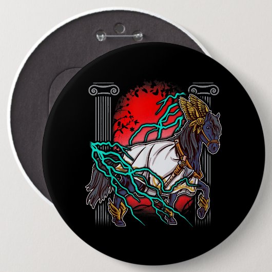 Reitgriechische Mythen Zeus Alte Götter Equine Lig Button (Vorne & Hinten)