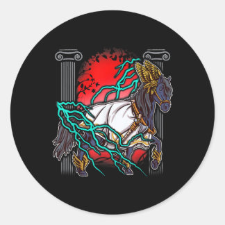 Reitgriechische Mythen Zeus Alte Götter Equine Lig Runder Aufkleber