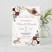 Reithochzeit speichert das Datum Einladung (Stehend Vorderseite)