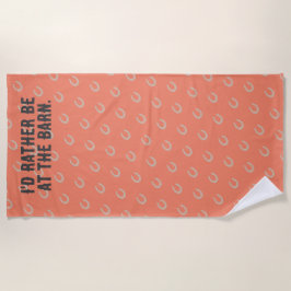 Reithufeisen "Ich wäre eher im Stall" Strandtuch