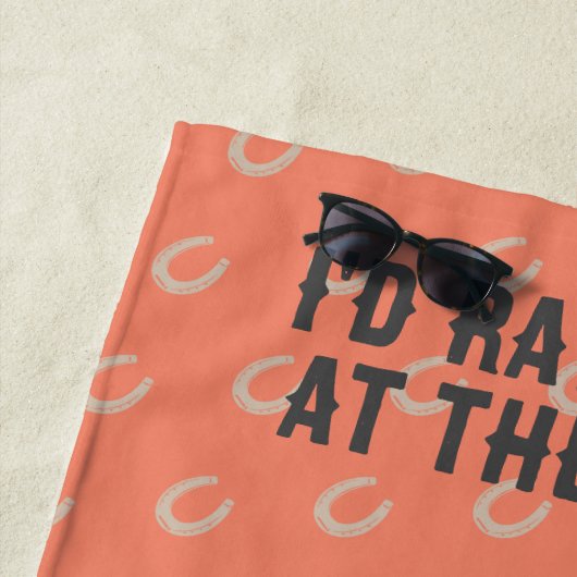 Reithufeisen "Ich wäre eher im Stall" Strandtuch (Beispiel)