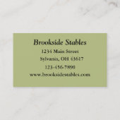 Reitkarte Visitenkarte (Rückseite)