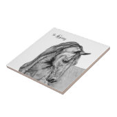 Reitkunststift zeichnend Schwarzweiß Fliese (Seite)