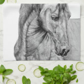 Reitkunststift zeichnend Schwarzweiß Geschirrtuch (Gefaltet)