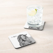 Reitkunststift zeichnend Schwarzweiß Getränkeuntersetzer (Rechte Seite)