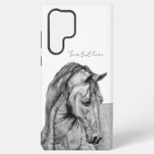 Reitkunststift zeichnend Schwarzweiß Samsung Galaxy Hülle (Rückseite)