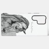 Reitkunststift zeichnend Schwarzweiß Samsung Galaxy Hülle (Rückseite (Horizontal))