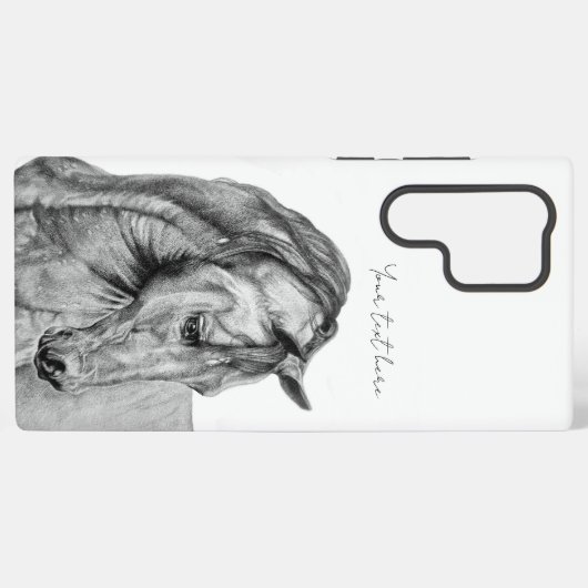 Reitkunststift zeichnend Schwarzweiß Samsung Galaxy Hülle (Rückseite (Horizontal))