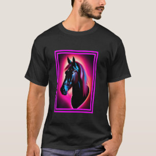 Reitlehrer mit Pferdekopf-Kunst-Thema T-Shirt