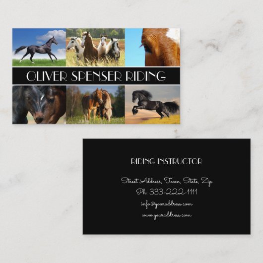 Reitlehrer Reitschule Visitenkarte (Vorne/Hinten)