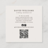 Reitlehrer | Wasserfarbe des Reitzentrums Quadratische Visitenkarte (Rückseite)