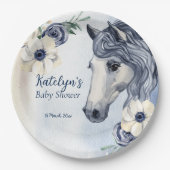 Reitmädchen mit Baby-Duschgeschirr Pappteller (Vorderseite)