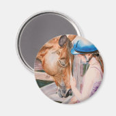 Reitmädchen und ihr Reittier Magnet (Vorderseite/Rückseite)