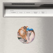 Reitmädchen und ihr Reittier Magnet (In Situ (Geschirrspüler))