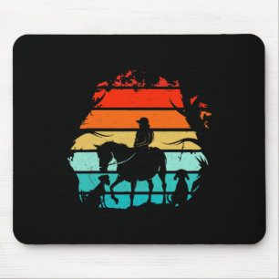 Reitmädchen - Vintages Mädchen mit Hunden Mousepad