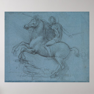 Reitmonument (Studie) von Leonardo da Vinci Poster