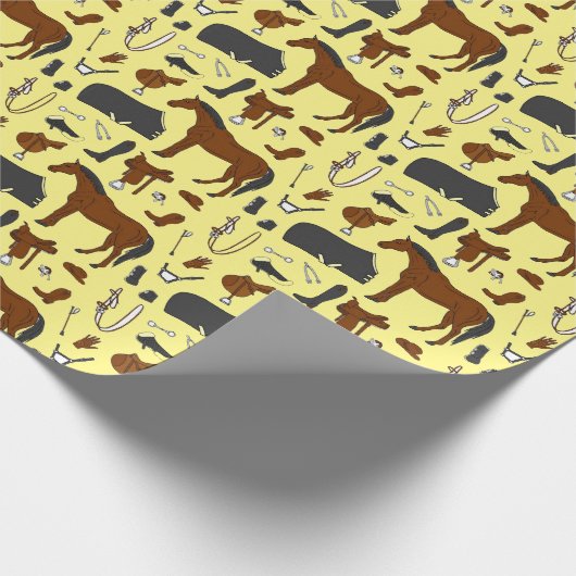 Reitmuster von Reitausrüstung Geschenkpapier (Ecke)