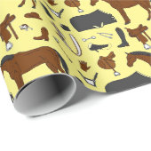 Reitmuster von Reitausrüstung Geschenkpapier (Rolleneckpunkt)