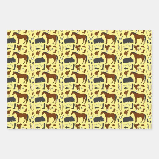 Reitmuster von Reitausrüstung Geschenkpapier Set (Vorderseite)