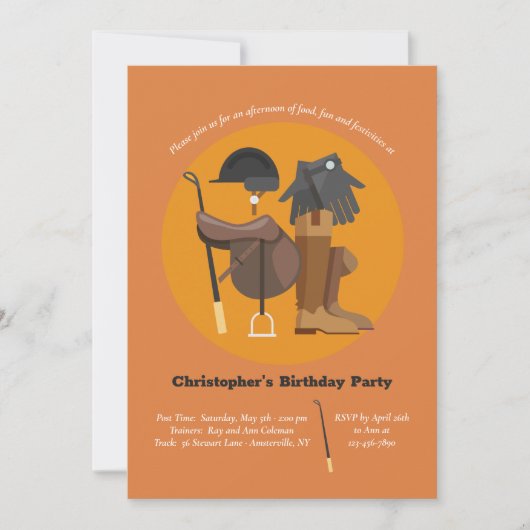 Reitobjekte Einladung zum Geburtstag (Vorderseite)