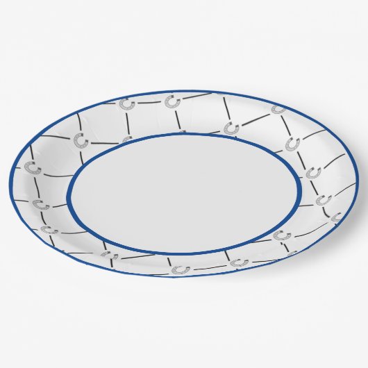 Reitpappe - Pferdeschuh Pappteller (Schrägansicht)