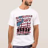 Reitpatrouillen vor amerikanischer Flagge T-Shirt (Vorderseite)