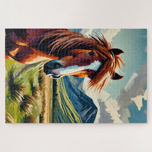 Reitpferd 1000 Stück Puzzle (Horizontal)