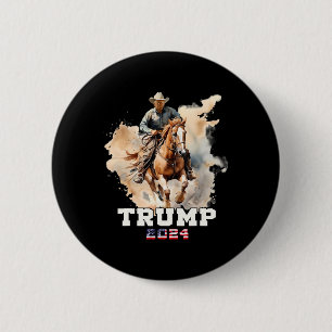 Reitpferd American Flag Cowboy Button