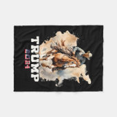 Reitpferd American Flag Cowboy Fleecedecke (Vorderseite (Horizontal))
