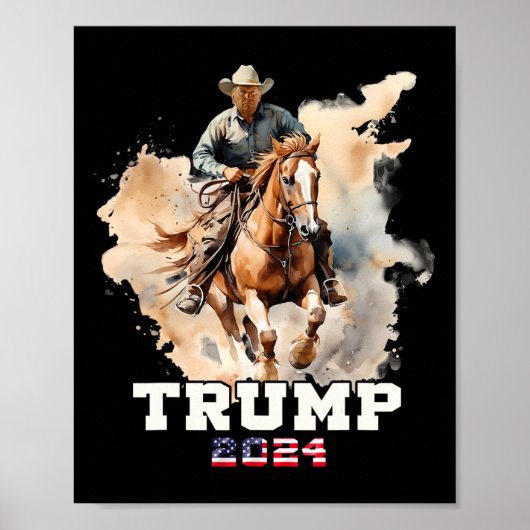 Reitpferd American Flag Cowboy Poster (Vorne)