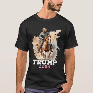 Reitpferd American Flag Cowboy T-Shirt