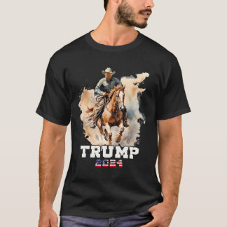 Reitpferd American Flag Cowboy T-Shirt