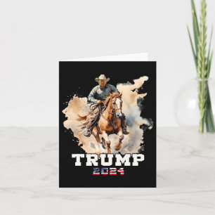 Reitpferd Amerikanische Flagge Cowboy 1 Karte