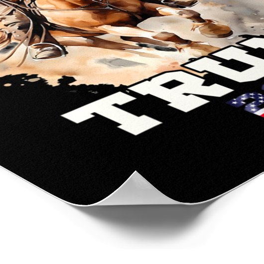 Reitpferd Amerikanische Flagge Cowboy 1 Poster (Ecke)