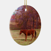 Reitpferd auf einem Grasfeld Keramikornament (Rechts)