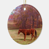 Reitpferd auf einem Grasfeld Keramikornament (Links)