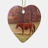 Reitpferd auf einem Grasfeld Keramikornament (Links)