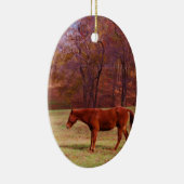 Reitpferd auf einem Grasfeld Keramikornament (Rechts)