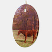 Reitpferd auf einem Grasfeld Keramikornament (Links)