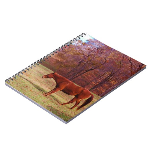 Reitpferd auf einem Grasfeld Notizblock (Linke Seite)