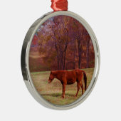 Reitpferd auf einem Grasfeld Ornament Aus Metall (Rechts)