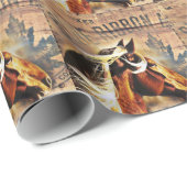 Reitpferd aus Western Geschenkpapier (Rolleneckpunkt)