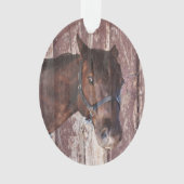 Reitpferd, das mich mit seinen Augen ansieht Ornament (Vorderseite)