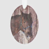 Reitpferd, das mich mit seinen Augen ansieht Ornament (Rückseite)