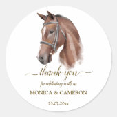 Reitpferd Derby Party Runder Aufkleber (Vorderseite)