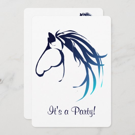 Reitpferd - Feiertag Einladung (Vorne/Hinten)