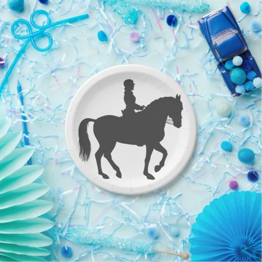 Reitpferd für weibliche Reiter - Farbe wählen Pappteller (Party)