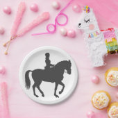 Reitpferd für weibliche Reiter - Farbe wählen Pappteller (Party)