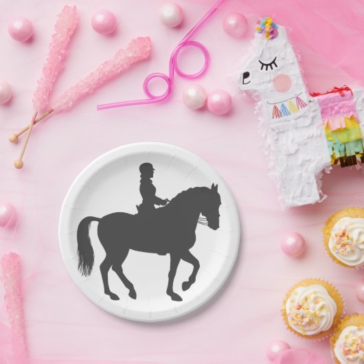 Reitpferd für weibliche Reiter - Farbe wählen Pappteller (Party)